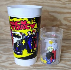 Vtg 1990 Dick Tracy Rad Rollers Action Marbles McDonalds & Small Drink Cup LOT