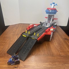 Paw Patrol Aircraft Carrier HQ with Chase Action Figure and Mighty Pups Cruiser