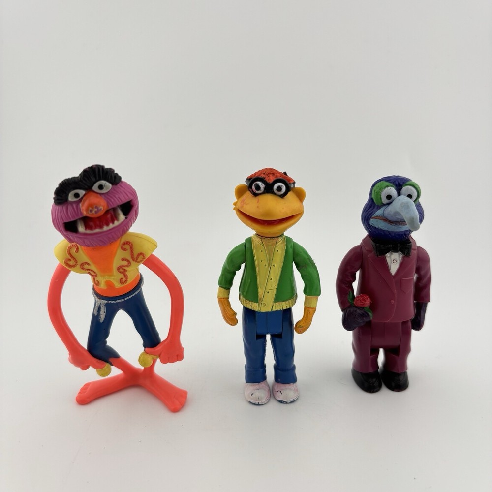 HA! Inc 1978 The Muppets 3 Figure Lot, Kermit The Frog And Friends Vintage.
