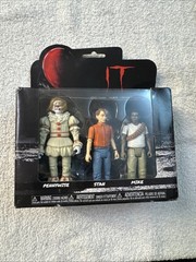 Funko IT Action Figure 3-Pack Pennywise Stan Mike Horror Stephen King Movie Read