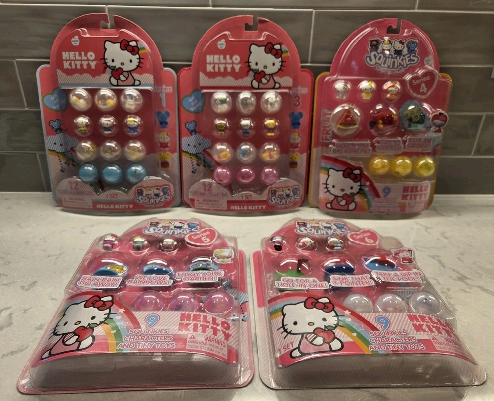 Hello Kitty Squinkies Lot of 5: Series 1, 3, 4, 5, 6 NEW SEALED Sanrio 2011 2012