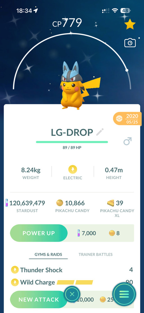 Shiny Pikachu Lucario Hat Male Pokemon Lucky Trade Guaranteed | GO