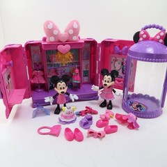 Minnie Mouse Bowtique Dress Up Playset Lot Glam Glow Closet Clothing Shoes Case
