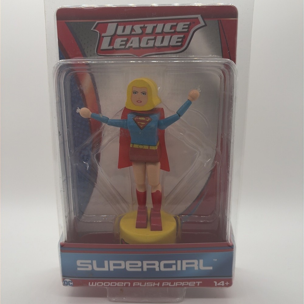 Justice League Supergirl Wooden Plush Puppet Figure DC Comic Collectors Item 2D