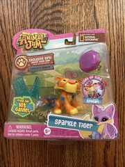 Animal Jam Figures WildWorks Jazwares Plush Tin Sparkle Tiger Dress Up Friends