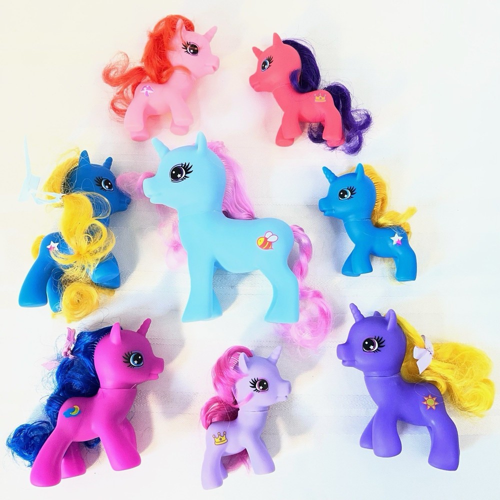 My Little Pony Unicorn Lot of 8 Various Sizes 1 – 5” , 3- 4” And 4 – 3”
