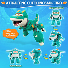 Super Wings Transformable Toys, 2 in Tino Robot Transforming Action Figures, 2-I