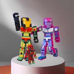 Articulated BlockBot A01, BlockBot S01, Big Robot, 3D Printed