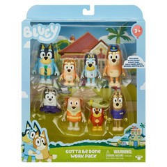 Bluey Gotta Be Done Work Pack 8 Figure Set 2.5-3″ Toy Characters for Ages 3+