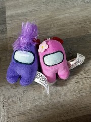 Among Us Plush Stuffed Animal Keychain 3” Backpack hanger Qty 2
