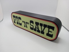 Retro Pic ‘n’ Save Store logo 10″ lightbox sign retro store sign display picnsav