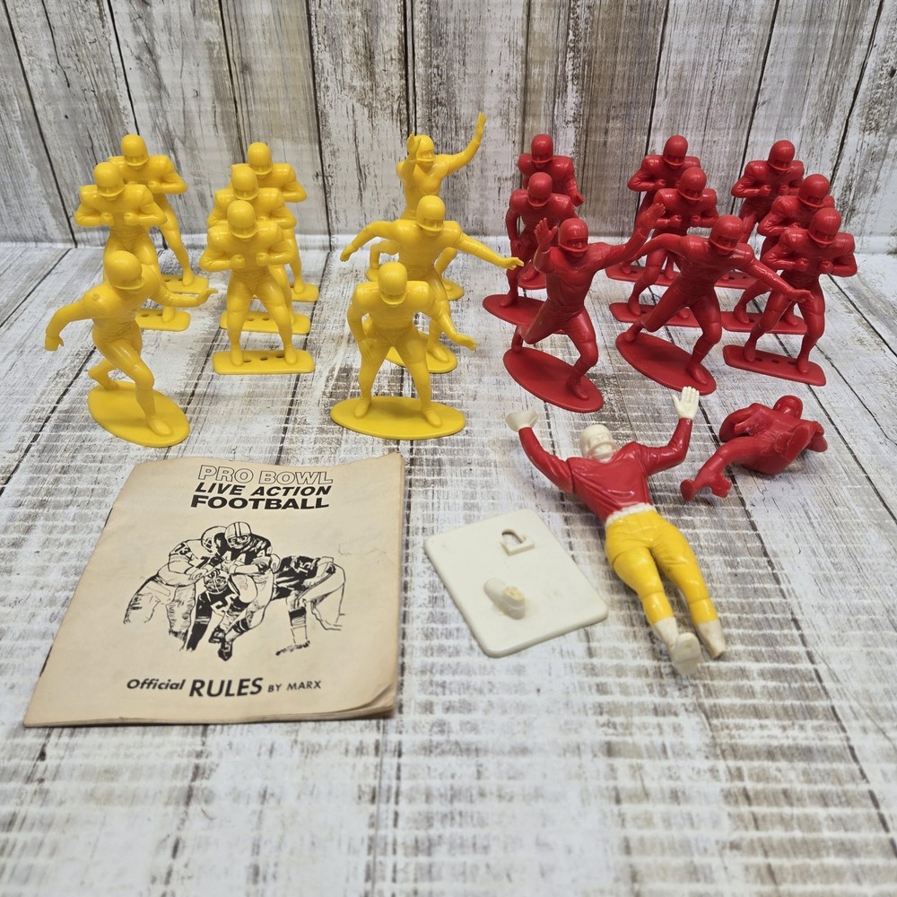 1969 Marx Pro Bowl Live Action Football Players 4″ Plastic Figures Lot Of 20 HTF
