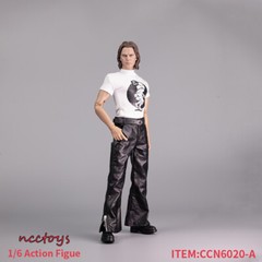 1/6 scale Flared Zipper Leather Pants for 12″ male figure hot toys worldbox❶USA❶