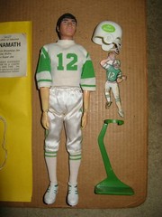 Mego Vintage 12” 1970 Joe Namath, Uniform, Stand, Booklet, Original Box