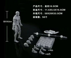 1:18 Gray Joint Flexible PVC 3.75inch 10.5cm Male Action Figure Body Head Toys