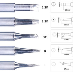WEP #1400 Soldering Iron Tips Set (5PCS) Long-Life Type ONLY for WEP 927-IV, 948