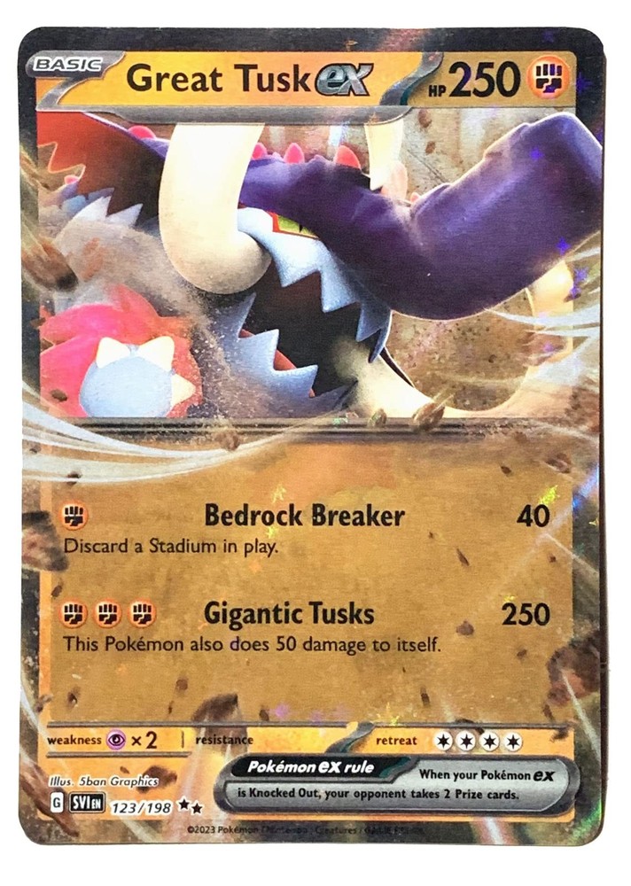 Pokemon – Great Tusk ex 123/198 – Scarlet & Violet – Double Rare – Holo Full Art