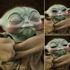 Baby Yoda Grogu Eyelids – Sideshow realistic version hand painted silicone lids