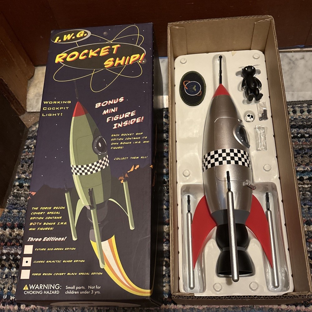 Vintage Rocket Ship Playset Strangeco IWG Toys Classic Galactic Silver Edition