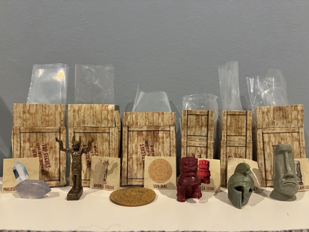 Indiana Jones 3.75” Hasbro Temple of Doom Compete Hidden Relic Artifact Set Of 6