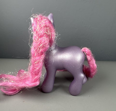 Vintage 2002 G3 My Little Pony Petal Blossom Purple Shimmer Pink Extra Long Hair