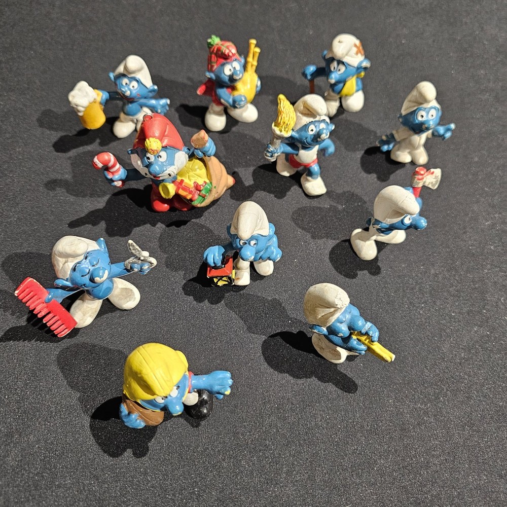 Vintage ASSORTED Lot of 11 Smurfs Peyo Schleich PVC Figures West Germany