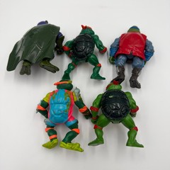 Vintage TMNT Action Figure Lot Playmates Dark Turtle Samurai Leo Sewer Swim Raph