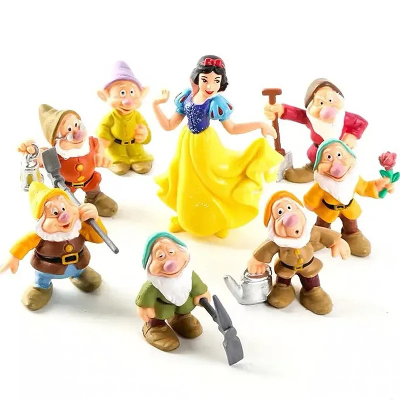 8Pcs/Set Disney Princess Q Vesion Snow White and The Seven Dwarfs