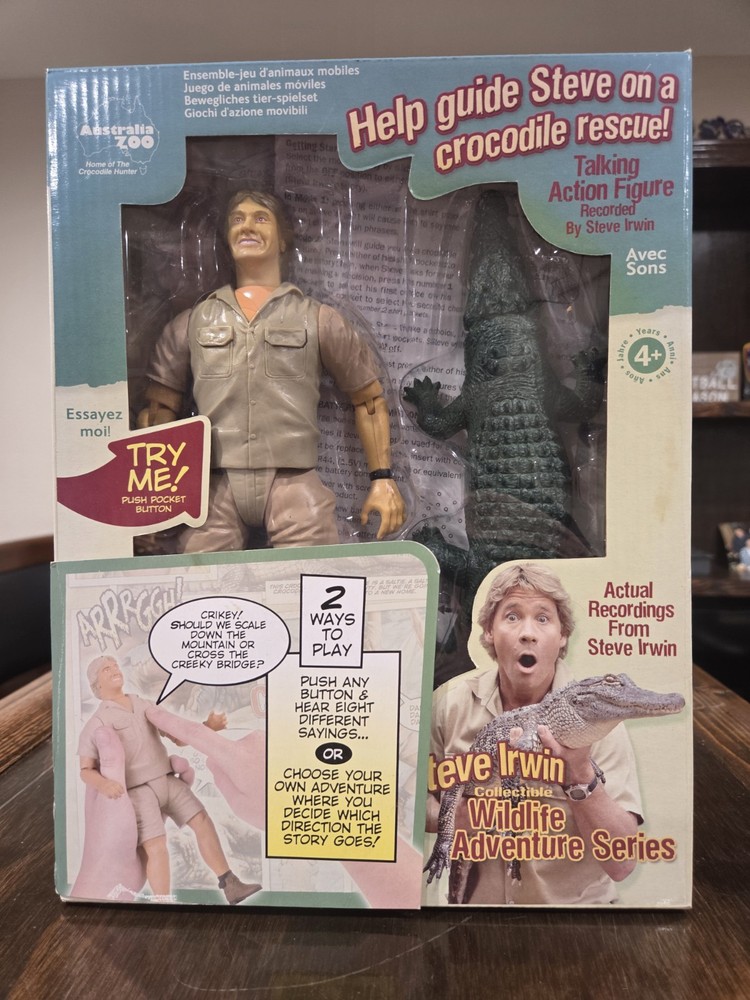 Steve Irwin Talking Action Figure 9″ Wildlife Adventure Crocodile Hunter NEW BOX