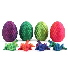 Easter Gift 3D Printed Dragon Full Articulated Dragon w/Egg Colourful Decorative