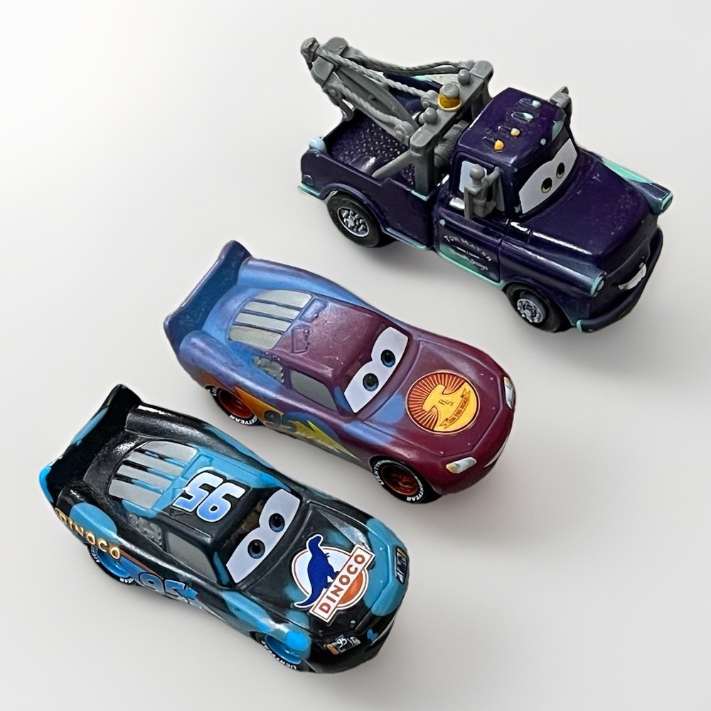 Pixar Cars Color Changing Vehicle Tow Mater Lightning McQueen Plastic Car Lot 3x