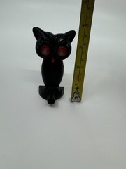 Vintage Owl Call Whistle Toy Plastic Resin Black Whistle