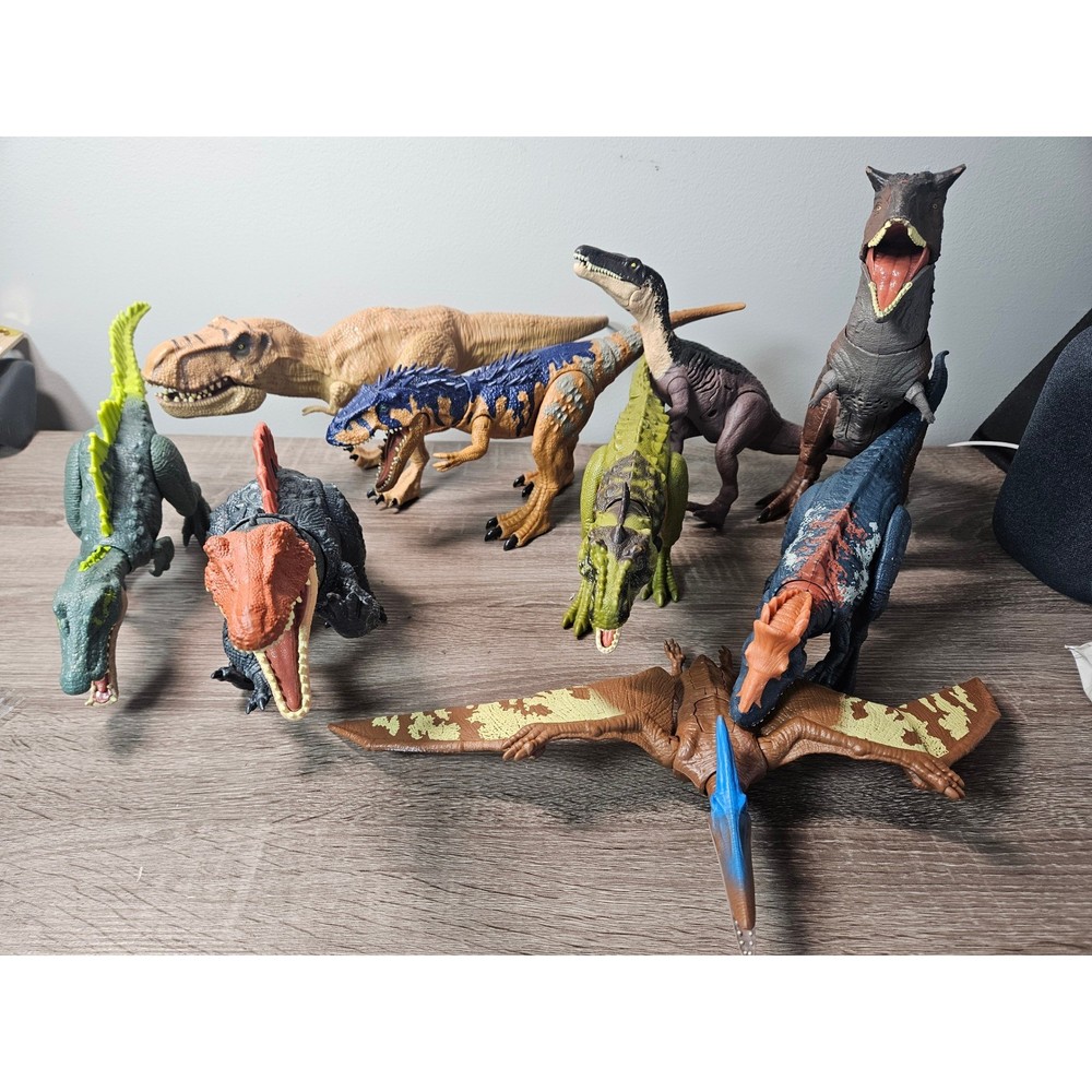 Mattel Jurassic World Dinosaur Action Figure Lot of 9 Dinosaurs Jurassic Park