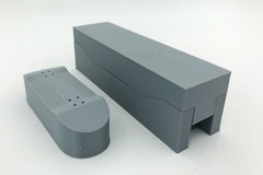 3D Printed DIY Fingerboard Mold 40mm Wide Silver PLA Plastic