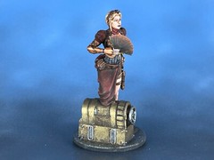 Action Figure Girl with a fan Collectible Miniature Painted 1/32 scale 60mm