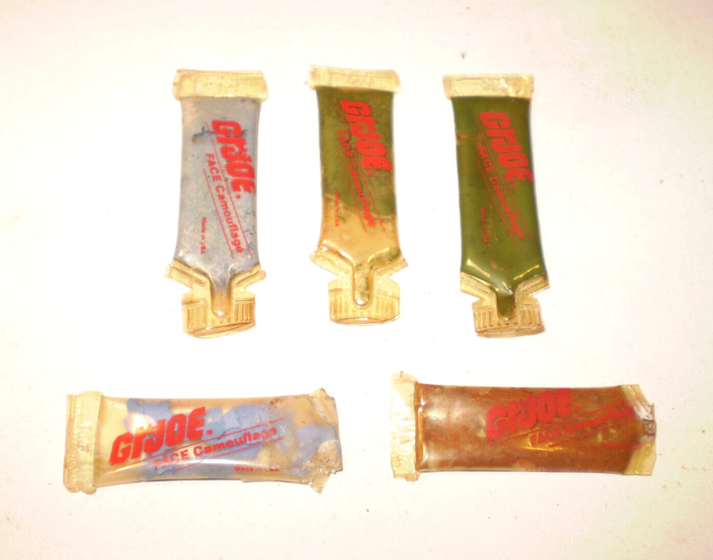 1988 GI JOE FIVE CAMOUFLAGE FACE PAINT WEAPON SPECIALTY INSERTS HASBRO RARE ARAH