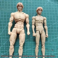 Unpainted 1/18 1/12 Short Hair Head Sculpt For 3.75″ 6″ Action Figure body