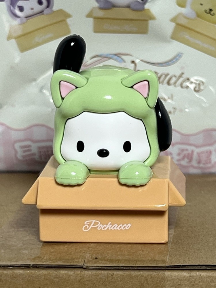 Sanrio Characters Pochacco in Box Wearing Cat Costume 1.5″ Figure New