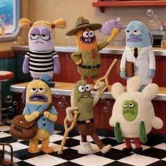 Authentic Bikini Bottom Buddies Series 2 Blind Box Plush Keychain Figures Toy