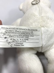 2006 Lil Luvables White Bear Spin Master Toy Teddy Fluffy Factory Hide Pocket