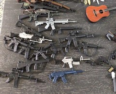 Large Vintage Hasbro 12″ GI Joe US Army Weapons Lot Rifles Machine Guns Knives
