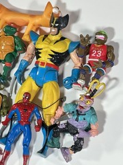 Vintage 90s Action Figures Toys Lot Of 9 Bundle TMNT Marvel Spider-Man Catdog