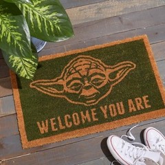 STAR WARS YODA GROGU WELCOME YOU ARE MAT OFFICIAL DOORMAT 60X40 CM COIR PVC BACK