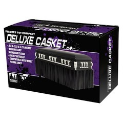 Deluxe Black Casket for WWE & AEW Wrestling Action Figures with Removable Base