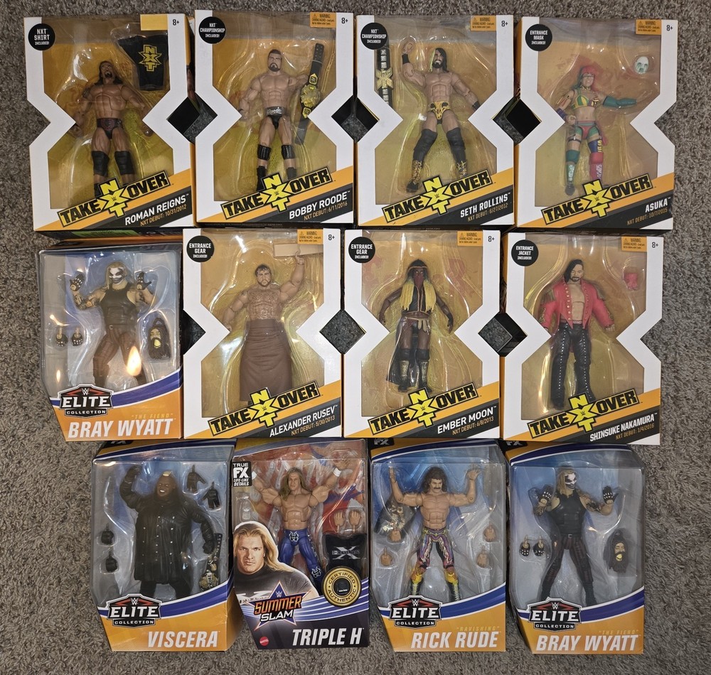 Mattel WWE Elite NXT Take over & Summer Slam Action Figure Lot of 12