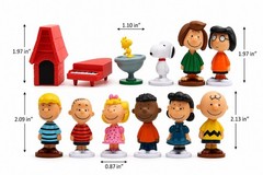 Peanuts Mini Figure Set Charlie Brown, Snoopy & Friends 10 Pc Collectible Toy