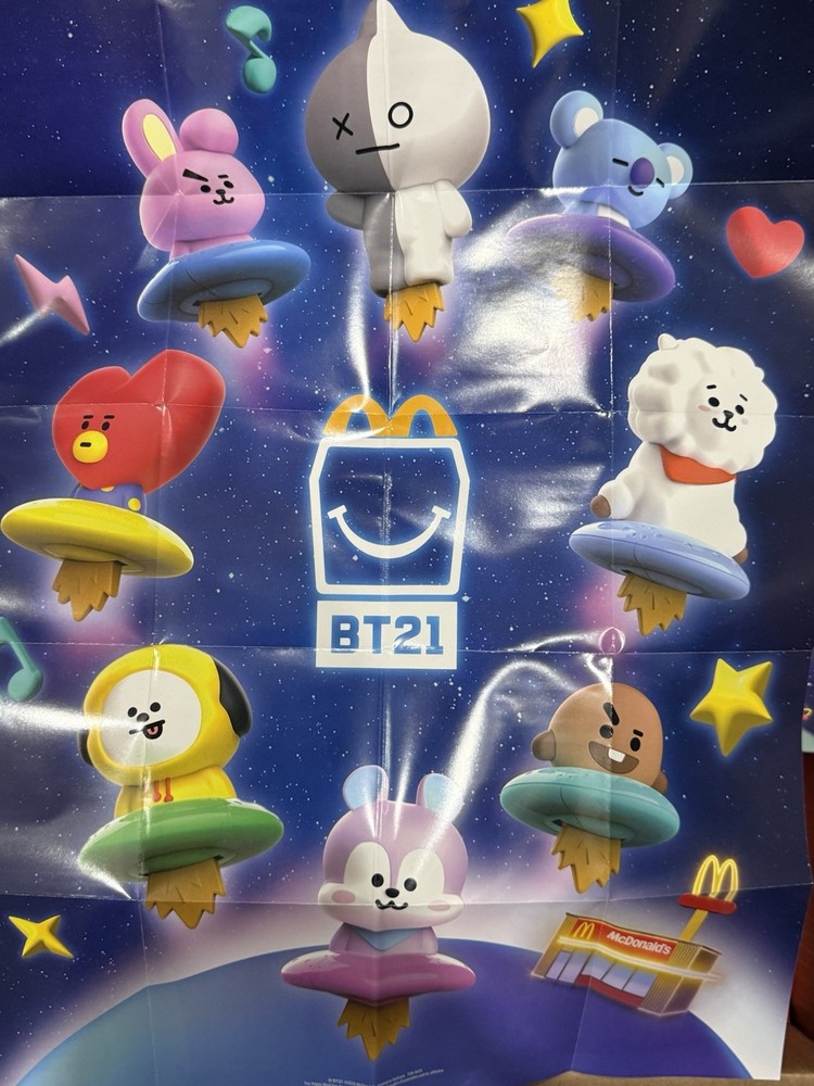 Mc Donalds 2026 BTS Bt21 Poster and Set Of Stickers.