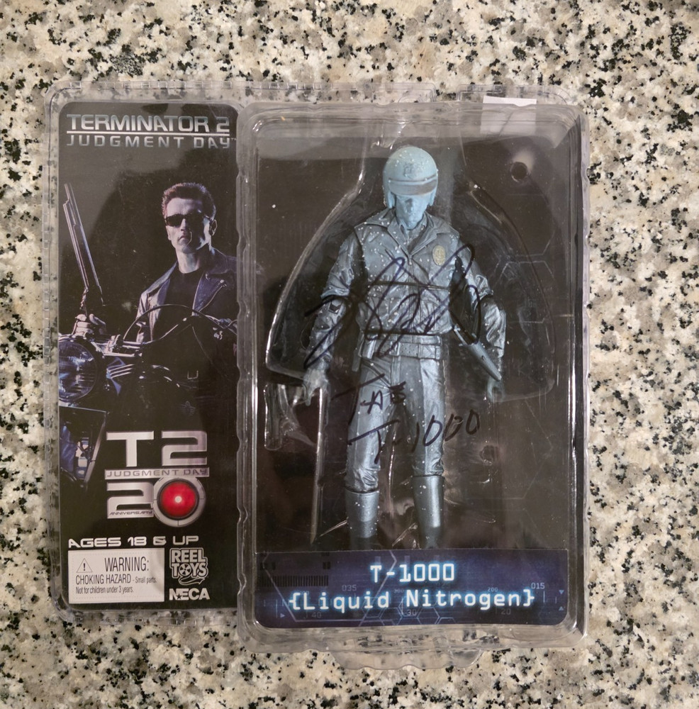 T-1000 Liquid Nitrogen 20th THE TERMINATOR 2 7″ NECA SIGNED Robert Patrick