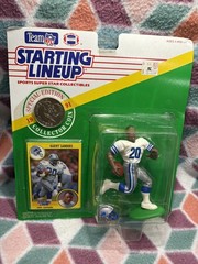 Starting Lineup Barry Sanders Detroit Lions Hall Of Famer 1991 Edition With Coin