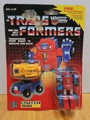 HASBRO 1984 TRANSFORMERS G1 GEARS Minibot & Minispy Pullback Jeep-On Card-New